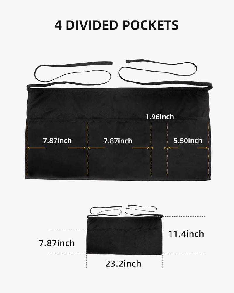 Xeoxarel Aprons with 4 Pockets (Available in 3 Pack / 7 Pack) 23.5'' X 11.5'' - Image 5